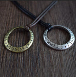 Elder Futhark Runes Rustic Pendant