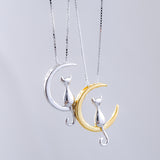 'Lucky Luna Cat' Necklace - 925 Sterling Silver
