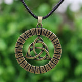 Celtic Knot and Elder Futhark Runes Pendant