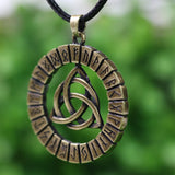 Celtic Knot and Elder Futhark Runes Pendant
