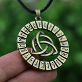 Celtic Knot and Elder Futhark Runes Pendant