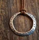 Elder Futhark Runes Rustic Pendant