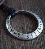 Elder Futhark Runes Rustic Pendant