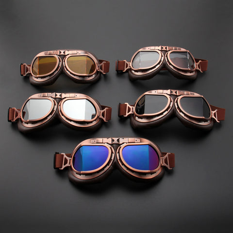 Steampunk Vintage Motorcycle Aviator Goggles