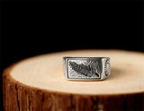 Men's Feather Ring - 925 Sterling Silver