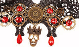 'All Choked Up' Steampunk Skull Choker Necklace